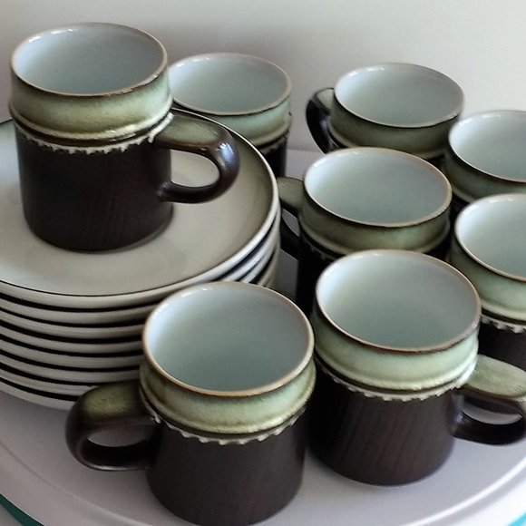 Vintage Denby "Rondo" cups and saucers. - Picture 2 of 5